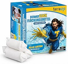TerraUno Flockungsmittel Pool Kartuschen, 8 x 125g Flockkartusche für Sandfilter, Flockmittel Po…
