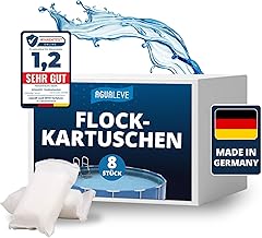 AGUALEVE® Flockmittel Pool Kartuschen 8 x 125g | flockt Verunreinigungen für klares Wasser| fü…