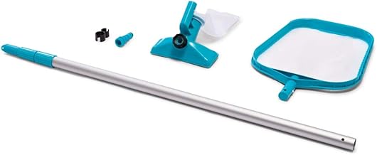 INTEX 3-tlg Pool Reinigungsset Pool Vakuumsauger mit Alu-Teleskopstange 2,39m mit wechselbaren Sa…