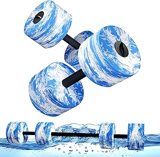 HAPBEAR 3-in-1 Wasserhanteln mit Verbindungsstange – 2er-Set Aqua Hanteln & Wassergymnastik Zub…