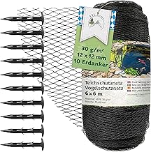 TTL GARDEN 6x6m Teichnetz Vogelschutznetz schwarz 30g/m² – 12x12mm engmaschig Starkes HDPE Pooln…