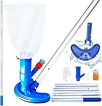 Poolsauger mit Schwere Aluminium Teleskopstange 1.5m & Bürste Staubsauger, Tragbar Bodensauger P…