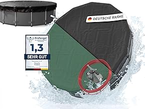 Planenfux® Poolabdeckung rund 450 cm (Für Ø 420-460 cm) | 2-in-1 Poolplane aus 200g/m² PE Mat…