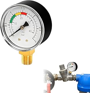 Präzises Manometer 0-3 Bar für Wasser und Gas, 1/4 BSPT Anschluss, robustes Druckmessgerät fü…