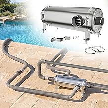 YRHome 40KW Edelstahl Pool Wärmetauscher (136000 Btu/h), stromlose Ausführung, effiziente Poolh…