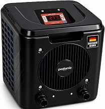 poolomio Mini Wärmepumpe 3,75 kW Poolheizung COP 5,5 bis 15.000 l Titan | Plug & Play mit RCD-St…