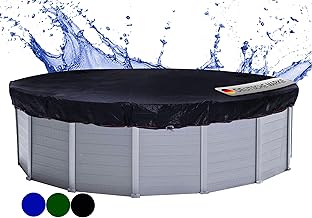 QUICK STAR Poolabdeckung Rund für 420-460 cm Pools | Planenmaß Ø 520 cm | Schwarz | Sommer & W…