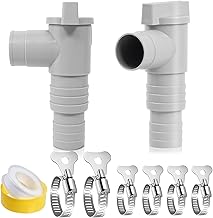 2 Stück Absperrhahn für Pools 32mm Set mit 6 Schlauchschellen, Pool Absperrhahn Schlauchanschlu…
