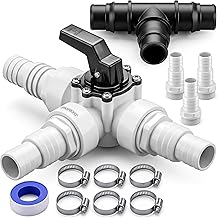 MONZANA® Bypass Set Pool 12-teilig 3 Wege Ventil Anschluss Ø 32/38mm Schlauchschellen Sandfilte…