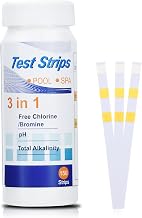 3 in 1 Pool Teststreifen für Spa – 100 Stäbchen | Wassertest-Set, pH, Restchlor, Gesamtalkali i…