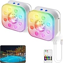 HL LED Poolleuchten, IP68 wasserdicht, RGB Fernbedienung, 2er-Pack