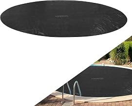 Arebos Pool Solarabdeckplane rund Ø 3,66m Schwarz | Solarplane Stärke 120 µm | Solarfolie zusc…