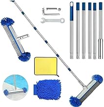 Poolbürste mit Stiel 230cm, Pool Reinigung Bürste 45cm, Poolbesen mit Längenverstellbarer Edel…