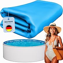 poolomio Poolfolie blau für Stahlwandpool rund 350 x 120 cm | Poolinnenfolie Aufstellpool Winter…