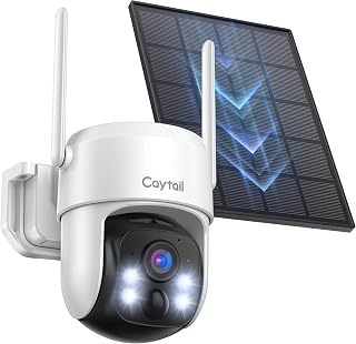2K Überwachungskamera Aussen Akku Solar, 360° PTZ Überwachungskamera Outdoor Kabellos mit Sola…